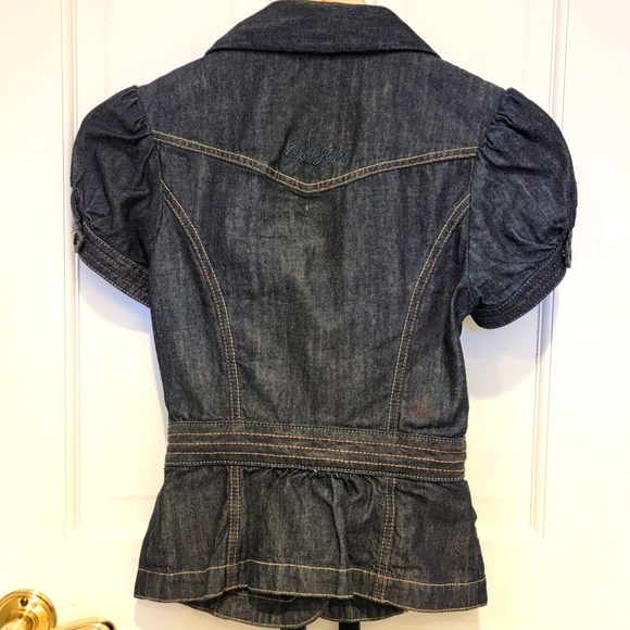 Guess Jeans Blue Denim Jacket with Tie - Picture 3 of 7